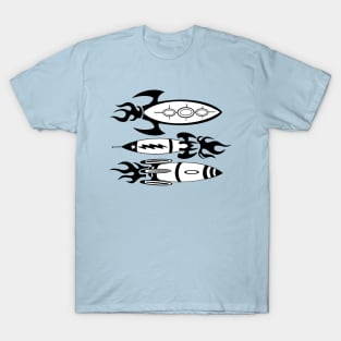 Retro Modern Art Rockets T-Shirt